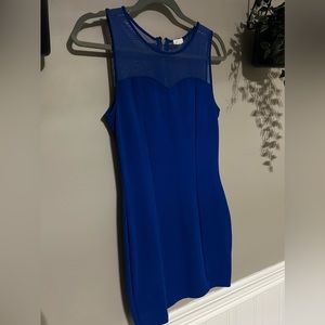 Black or Blue Mesh Cutout Dress